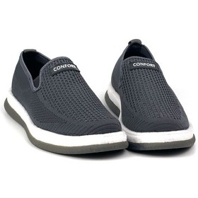 Resim Erkek Gri Çok Hafif Triko Bağcıksız Esnek Hafif Günlük Casual Sneaker Spor Ayakkabı Gri 