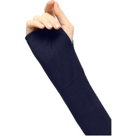 Resim Sonbaharmoda Parmak Geçmeli Penye Esnek Likralı Kolluk 1 Çift Lacivert 