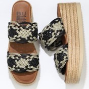 Resim Bueno Shoes Siyah Deri Kadın Dolgu Topuklu Terlik 01wu6110 