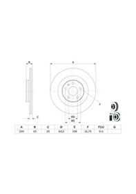 Resim Volvo Xc90 2.0 B5 2019-2024 Bosch Arka Disk 320mm 2 Adet 