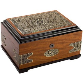Resim Lubinski Damascus İspanyol Sedir Humidor Puro Kutusu 40s 