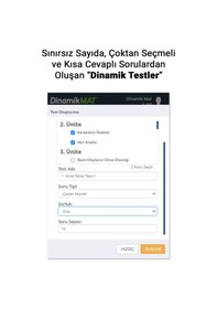 Resim 5. Sınıf Sonsuz Sayıda Soru Üreten Matematik Soru Bankası Uygulaması 
