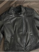 Resim Şahan Deri Denizli Channel Kadın Siyah Hakiki Deri Mont 