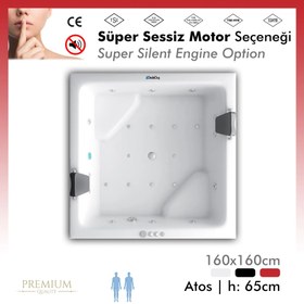 Resim Atos | Jakuzi | Oturmalı - 160x160 / Beyaz / 2 Kişilik 