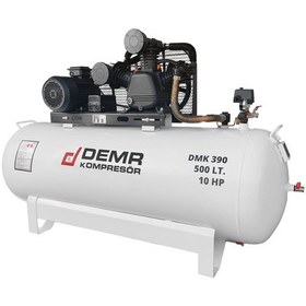 Resim Demr Kompresör Pistonlu 500 LT 3 Kafa 12 Bar 10 HP IDMK390 Hava Kompresörü 