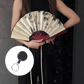 Resim 1 Adet Döner Uçan Yelpaze - Tek Tıkla Aç/Kap Katlanır Yelpaze, Şık Bej/Siyah/Kırmızı/Beyaz/Altın Renkler, Manuel Kullanım - Cosplay, Dövüş Sanatları, Sahne Performansları, Fotoğraf Çekimleri İçin - Anahtarlık Uyumluluğu ile Kolay Taşıma - Geri Dönüştürülmüş Ahşap Yapı - Anime/Xianxia Fantezi Aksesuarı & Drama Kostümü Propu, Xianxia Temalı, Dayanıklı Malzeme, Cosplay Tutkunları 