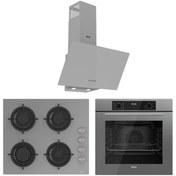 Resim Ferre Flowart Lumora Essential Gri 3'lü Ankastre Set ( QBL63CPR-CS208-D088 ) 