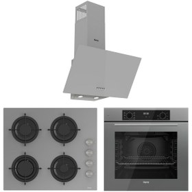 Resim Ferre Flowart Lumora Essential Gri 3'lü Ankastre Set ( QBL63CPR-CS208-D088 ) 