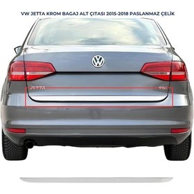 Resim Vw Jetta Krom Bagaj Alt Çıtası 2015-2018 Arası Paslanmaz Çelik 