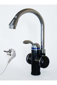 Resim Sıcak Musluk Elektrikli Ani Su Isıtıcı Termal Şofben Musluk Lavaboya Monteli ASG-1P Siyah 