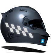 Resim Reflektif Gri Damalı Kask Motosiklet Sticker Takımı Çınar Extreme Çınar Extreme