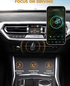 Resim MaedHawk 5.3 Araba Bluetooth Aux Adaptörü, [Kararlı Bağlantı] 3,5 mm Bluetooth Adaptörü Kablosuz Ses Alıcısı, Araba Ev Stereo Kablolu Kulaklıklar Hoparlör, Eller Serbest Aramalar [Gelişmiş Mikrofon], 