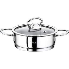 Resim Oms 2 Parça Paslanmaz Çelik 12x5 Cm 0,50 Litre Mini Tencere 