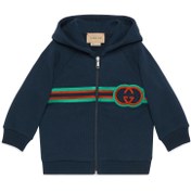 Resim Lacivert Kapüşonlu Unisex Bebek Sweatshirt 