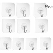 Resim Mutlu Store 10 Adet 6x6cm Kendinden Yapışkanlı Şeffaf Güçlü Askı Kapı Duvar Askıları Ağır Yük Taşıma Askısı 