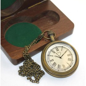 Resim BT Teknik Ahşap Kutulu Pirinç Köstekli Saat Model 5 