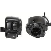 Resim Hightower Black 1" 25mm Motorcycle Kontrol Anahtarları Ve Kablo Demeti Softail Dyna Sportster 