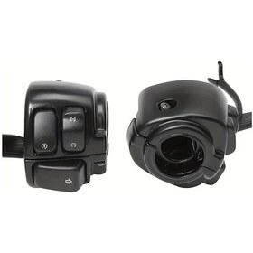 Resim Hightower Black 1" 25mm Motorcycle Kontrol Anahtarları Ve Kablo Demeti Softail Dyna Sportster 