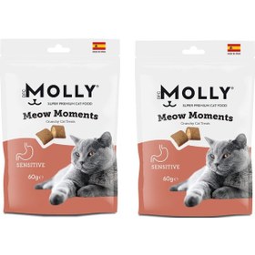Resim Molly Meow Moments Sensitive Hassas Kediler İçin Ödül Maması 60 G X 2 Adet 