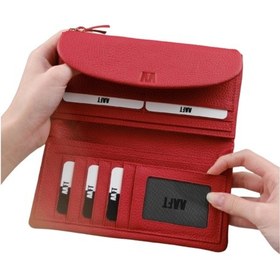 Resim Mft Leather Hakiki Deri Kadın Cüzdan Beauty 3467 Flother Mat Kırmızı 