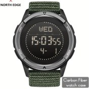 Resim North Edge ALPS Erkekler için Ultra Hafif Karbon Fiber Spor Saati, Pusula, Adım Sayacı & Daha Fazlası - Hipoalerjenik & Ter Geçirmez 