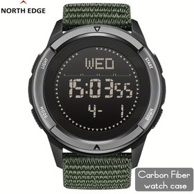 Resim North Edge ALPS Erkekler için Ultra Hafif Karbon Fiber Spor Saati, Pusula, Adım Sayacı & Daha Fazlası - Hipoalerjenik & Ter Geçirmez 