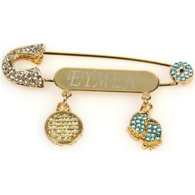 Resim Sahiaksesuar Açık Mavi Kristal Taşlı Erkek Bebek Yaka Iğnesi 48 