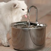 Resim 1 adet PLAY PETTY Paslanmaz Çelik Kedi Su Çeşmesi, 67.63oz Otomatik Evcil Hayvan İçme Dolum Aleti Ultra-Sessiz Pompa ile, Küçük ve Orta Boy Kediler ve Köpekler için USB Güçlü, Pil Gerektirmez, Otomatik Su Kaynağı|Şık Paslanmaz Tasarım|Dayanıklı Evcil Hayvan Malzemesi, Kediler için Su Çeşmesi 