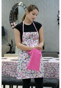 Resim Damla Sıvı Geçirmez Masa Örtüsü Ve Mutfak Önlüğü Seti Runner Masa Örtüsü Modelleri Pembe 