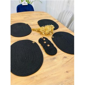 Resim Jütex Home Jüt Hasır Amerikan Servis Oval Supla ve Bardaklık 8 Li 