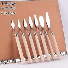 Resim 3 adet/5 adet/7 adet Yağlı Boya Renk Bıçağı Seti Profesyonel Sanat Malzemeleri Palet Bıçağı 