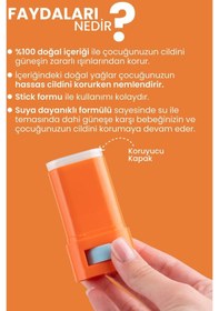 Resim Bade Natural Doğal ve Mineral Filtreli 16 gr 50 Faktör Çocuk Stick Güneş Kremi 
