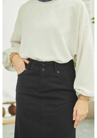 Resim 2254-denim Klasik Etek Lacivert Lacivert 