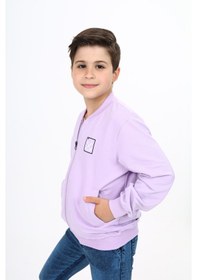 Resim Toontoy Erkek Çocuk Baskılı Hırka Lila 