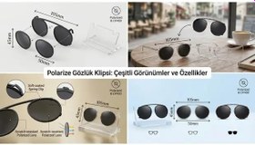 Resim Retro Yuvarlak Polarize Güneş Gözlüğü Klipsi - Gözlük Üstü Tak Çıkar Cam Aparatı 45x50 mm 