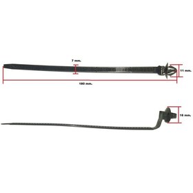 Resim Gt 180x16x11x7pl Dübelli Klipsli Cırt Kelepçe 18 Cm X 7 Mm Siyah Kablo Bağı 10 Adet 