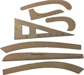 Resim İşkur Makina 7 Parça Terzi-Modelist-Tekstil Plastik Cetvel Riga Gönye Takımı 