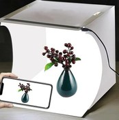 Resim TechnoStation Ürün Çekim Çadırı Mini Fon Fotoğraf Stüdyosu Ledli Işık Perdesi 