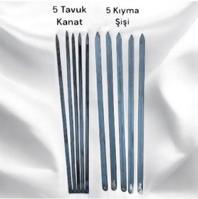 Resim Adana Kebap Şişi 5 Adet 60 Cm Silme Sac-tavuk Kanat Şişi 5 Adet 