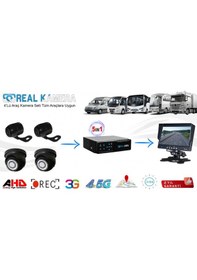 Resim 4 Kameralı Araç Kamera Seti Araç Dvr Hibrit 3G Wın Destekli 