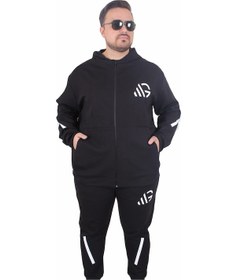 Resim Moc Grande Mocgrande Büyük Beden Double Face Eşofman Takım M.g Tk25611 Sıyah Siyah 