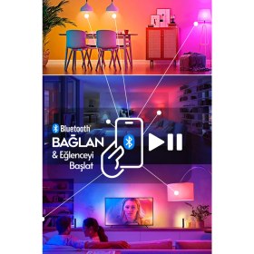 Resim Suled Hoparlörlü Bluetooth LED Ampül Rgb Ambiyans Aydınlatmalı Ios ve Android Uyumlu LED Işık 