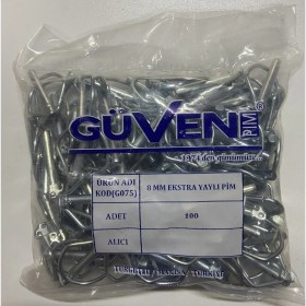 Resim 8 mm Güven Yaylı Pim (100 Adet) 