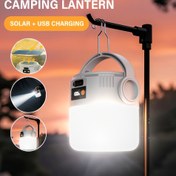 Resim 2'si 1 Arada Güneş ve USB Şarjlı Kamp Lambası - Süper Parlak LED, 360° Askılı Tasarım, Taşınabilir - Çadır, Yürüyüş ve Acil Durumlar İçin Uygun - USB Kablosu Dahil, Şarj Edilebilir Kamp Feneri 