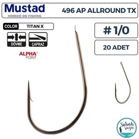 Resim Mustad 496 Ap Allround Olta İğnesi Tx 1/0 20 Adet 