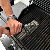 Resim 1 adet Ergonomik Koluyla Ağır Hizmet Tipi Paslanmaz Çelik Izgara Fırçası - Paslanmaz BBQ Temizleme Aracı, Barbekü, Fırın ve Izgara için İdeal - Temel Mutfak Aksesuarı, Izgara Temizleme Aracı | Ergonomik Tasarım | Dayanıklı Izgara Parçası 