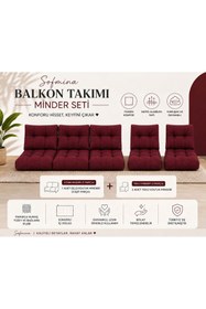 Resim Sofmina Leke Tutmaz 3-1-1 Balkon Bahçe Minder Seti - Fermuarlı Yıkanabilir İçi Dolu 
