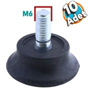 Resim Bingo Rotil Ayak M6 Civatalı 6 mm Siyah Profil Yükseltme Ayağı 2.5 cm (10 ADET) 