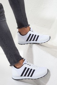 Resim Rona Gifts Erkek Beyaz Günlük Rahat Taban Yumuşak Hafif Esnek Yürüyüş Sneaker Bağcıklı Spor Ayakkabı 