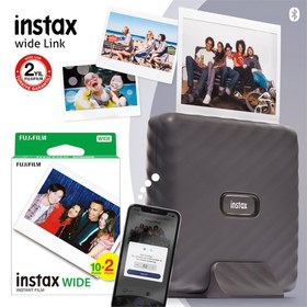 Resim Instax Wide Link Gri Akıllı Telefon Yazıcısı ve 20'li Film 